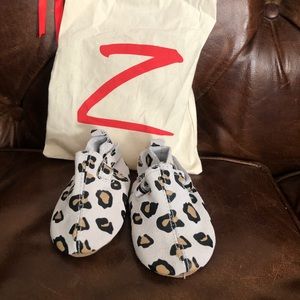 Zutano Leopard Leather Booties 6M
